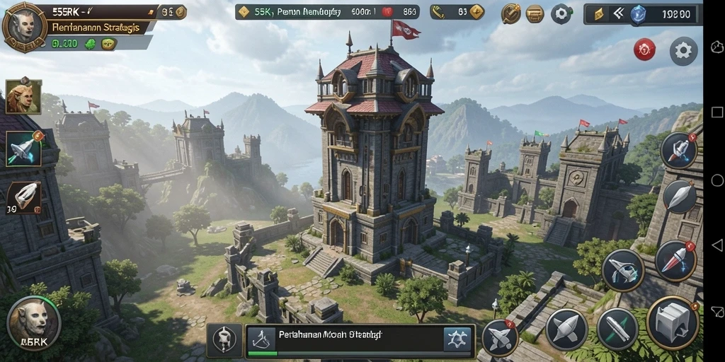 Tangkapan layar 55RK menampilkan seru dan strategisnya gameplay Tower Defense.