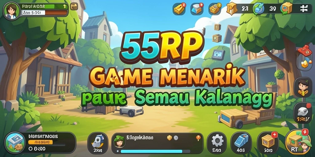 Screenshot permainan 55RP menampilkan karakter dan fitur Idle.