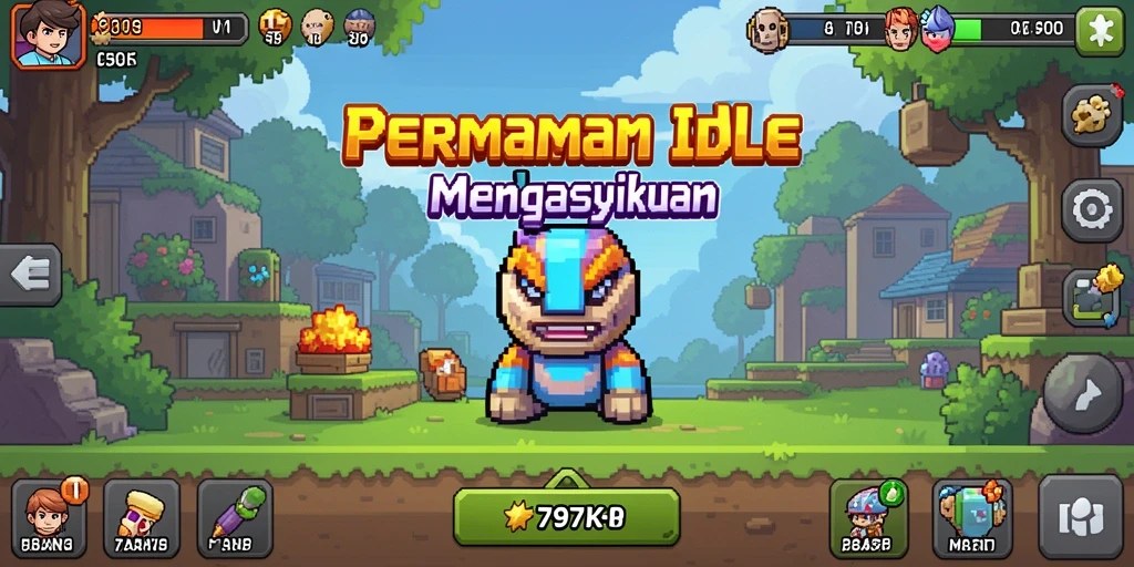 Screenshot gameplay 797K yang menampilkan mekanisme permainan Idle.