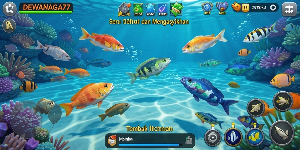 Tampilan gameplay DEWANAGA77 yang seru dan menantang dalam dunia Tembak Ikan.