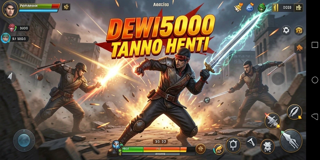 Tampilan aksi seru dalam gameplay DEWI5000 yang mendebarkan.