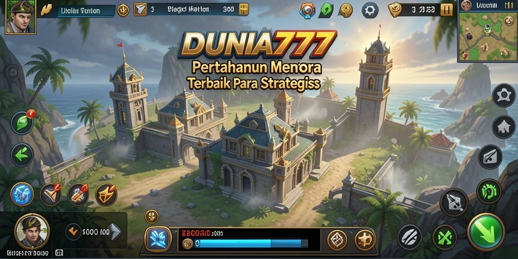 Tampilan menakjubkan dari gameplay DUNIA777 Tower Defense.