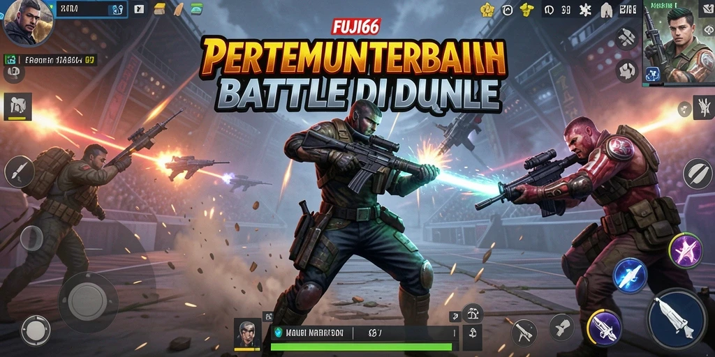 Tampilan gameplay menegangkan di FUJI66 saat pertempuran berlangsung.