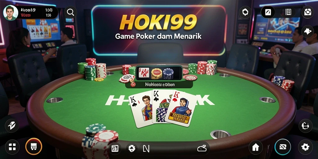Tampilan menarik dari gameplay Poker HOKI99 yang seru.