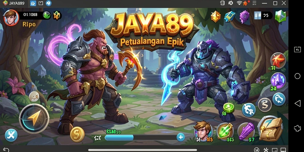 Tampilan utama gameplay seru JAYA89 dengan karakter dan lingkungan yang memukau.