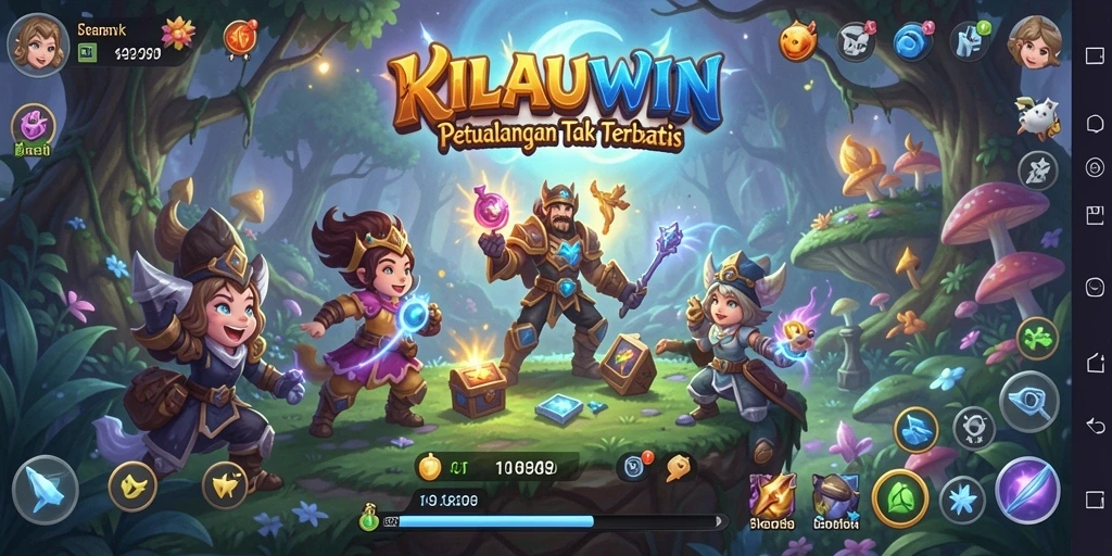 Screenshot menunjukkan pertempuran epik dalam dunia KILAUWIN.