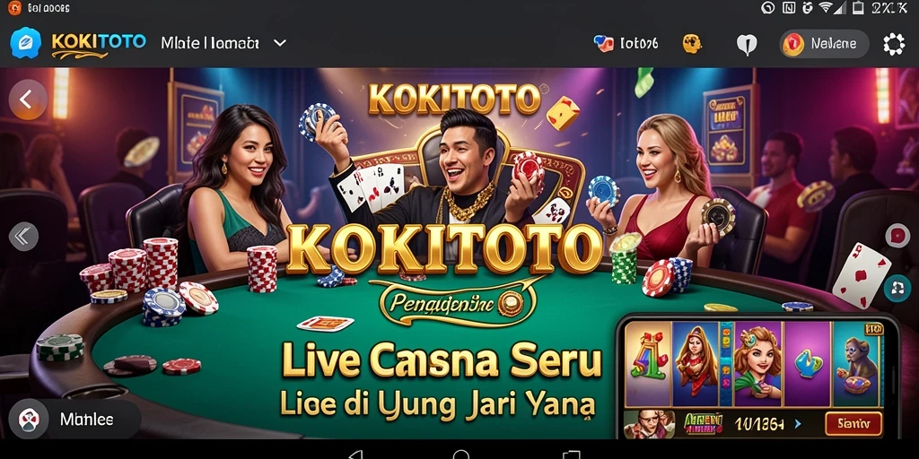 Skrinsot gameplay KOKITOTO yang menampilkan dealer langsung di meja permainan.