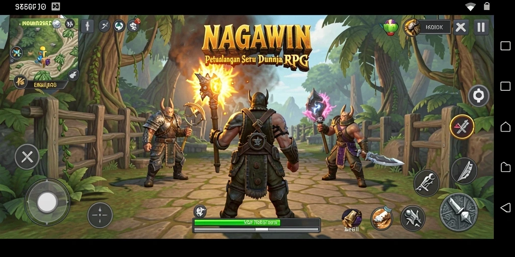 Tampilan menakjubkan dari gameplay RPG NAGAWIN.