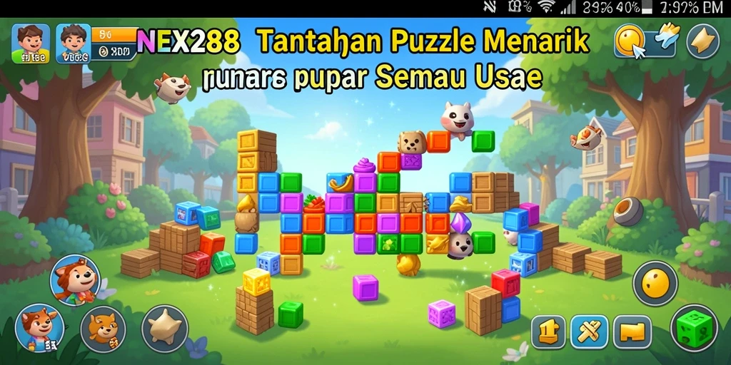 Screenshot gameplay NEX288 menampilkan keseruan bermain puzzle.