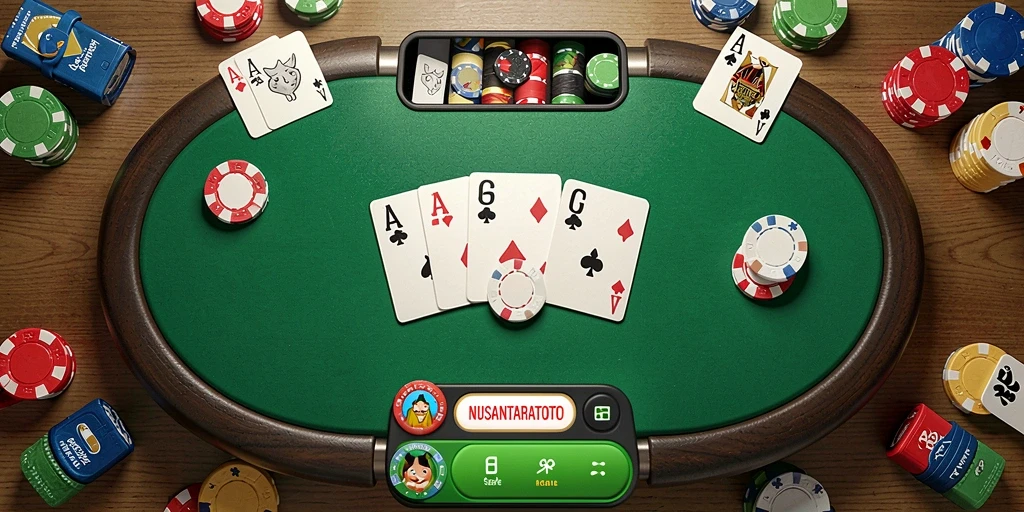 Tampilan gameplay seru NUSANTARATOTO dengan kartu Gaple.