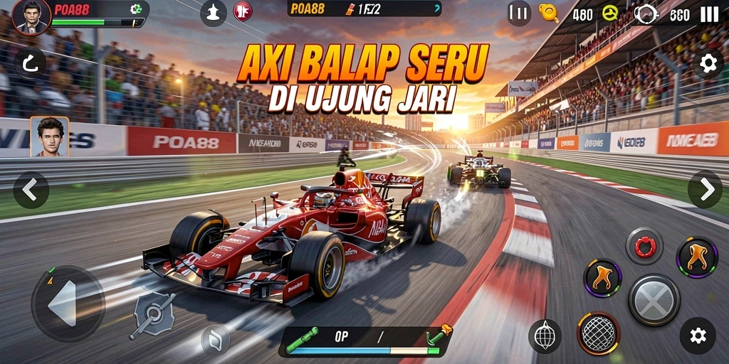 Gameplay mendebarkan di POA88 dengan aksi balap yang intens.