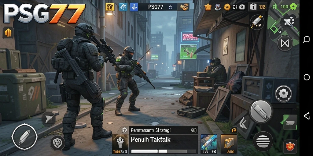 Screenshot gameplay PSG77 yang menunjukkan aksi strategi yang intens.