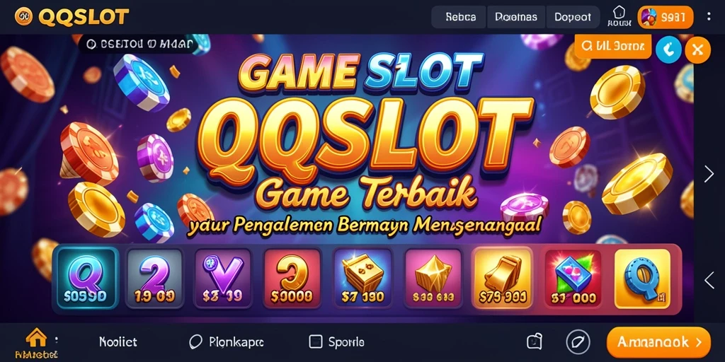 Tampilan gameplay QQSLOT yang mendebarkan dan penuh warna.