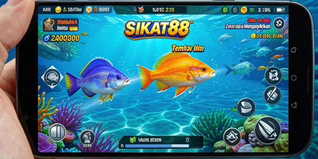 Tangkapan layar SIKAT88 menampilkan aksi seru menembak ikan.