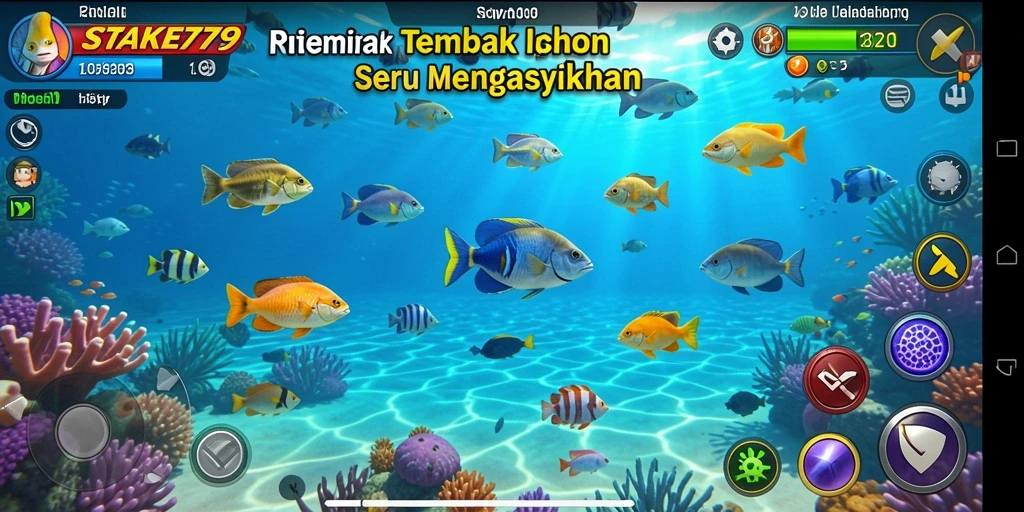 Screenshot gameplay STAKE779 menampilkan aksi menembak ikan yang seru.