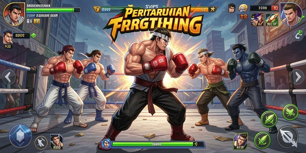 Tampilan aksi mendebarkan dari gameplay SVIP5 yang menampilkan pertarungan karakter.