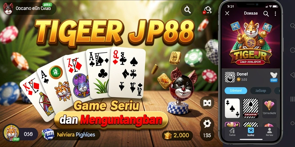 Tampilan utama TIGERJP88 menunjukkan gameplay domino yang seru dan interaktif.