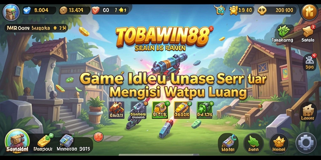 Screenshot utama TOBAWIN88 menunjukkan karakter aktif dalam permainan Idle.