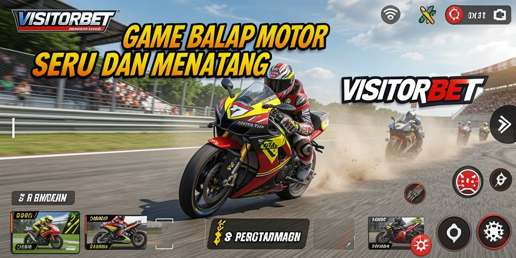 Tangkapan layar gameplay balap motor yang mendebarkan di VISITORBET.